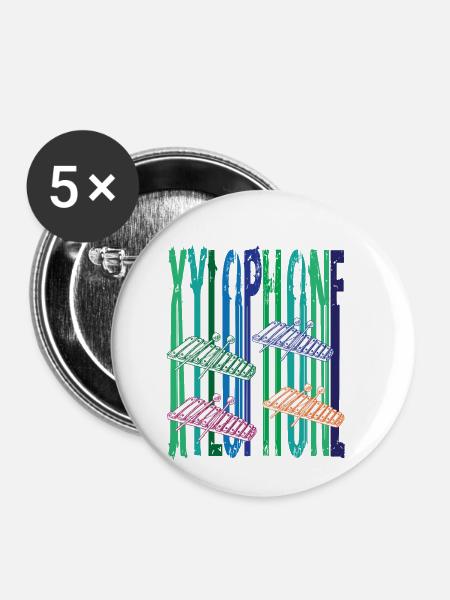 Rainbow Xylophone - Buttons klein 25 mm (5er Pack) - Weiß