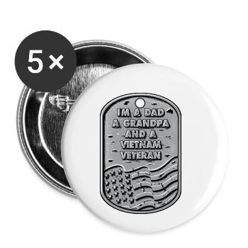 I'm a dad, a grandpa and a Vietnam veteran shirt - Buttons small 1''/25 mm (5-pack) - white - Front