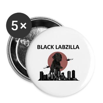 schwarz Labzilla - Buttons klein 25 mm (5er Pack) - Weiß - Vorne