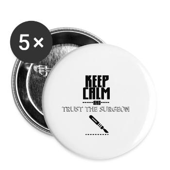 Plastische Chirurgie - Buttons klein 25 mm (5er Pack) - Weiß - Vorne