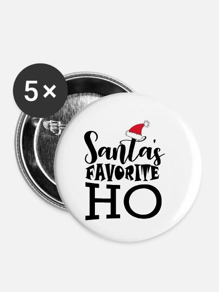 Santa Claus - Buttons klein 25 mm (5er Pack) - Weiß