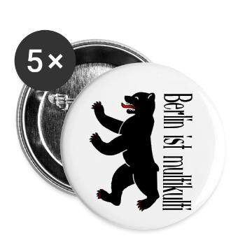 Berlin is multicultural, gift idea - Buttons small 1''/25 mm (5-pack) - white - Front