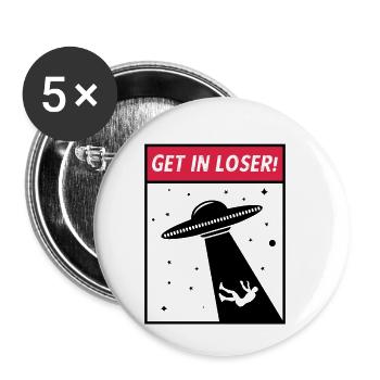 Ufo alien abduction - Buttons small 1''/25 mm (5-pack) - white - Front