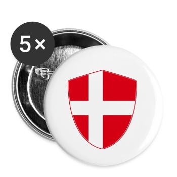 Denmark flag coat of arms gift - Buttons small 1''/25 mm (5-pack) - white - Front