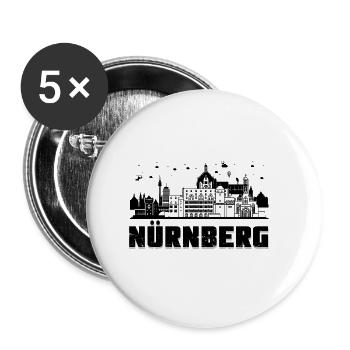 Nuremberg city portrait and holiday gift - Buttons small 1''/25 mm (5-pack) - white - Front