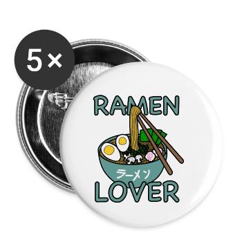 Ramen Lover - - - I Love Ramen - Buttons small 1''/25 mm (5-pack) - white - Front