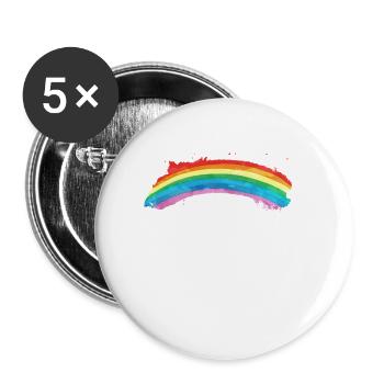 Regenbogen Farben Vintage Geschenk - Buttons klein 25 mm (5er Pack) - Weiß - Vorne