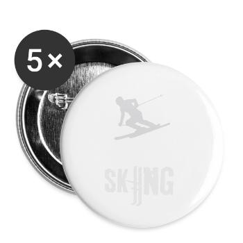 Skiing - Skiing - Skiing - Skiing - Buttons small 1''/25 mm (5-pack) - white - Front
