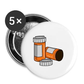 Medizin Apotheker Pille Tablette Geschenk - Buttons klein 25 mm (5er Pack) - Weiß - Vorne