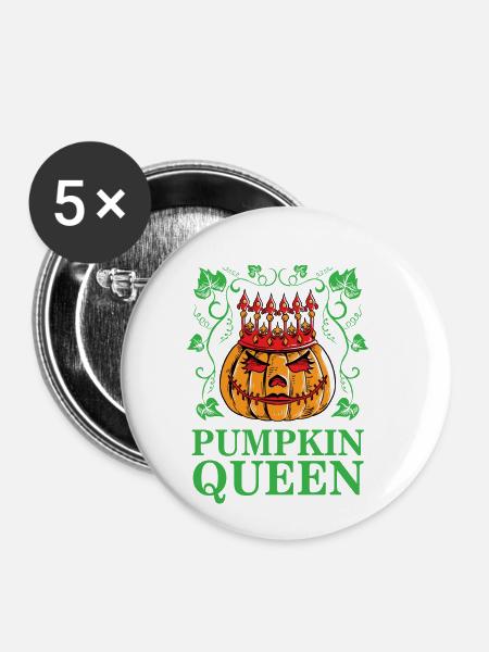 Pumpkin Queen Little Girl Princess Halloween Party - Buttons small 1''/25 mm (5-pack) - white