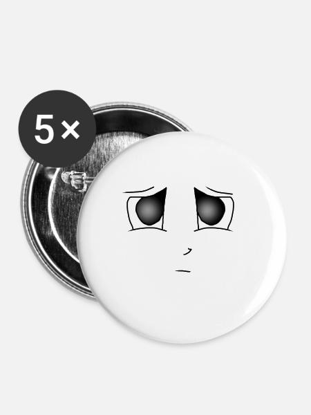 Traurig - Buttons klein 25 mm (5er Pack) - Weiß