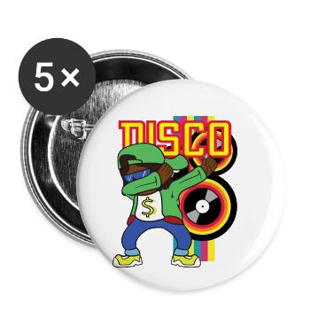 Dabbing Dab Rappeur Soirée Disco Hip Hop Hip Hop - Lot de 5 petits badges (25 mm) - blanc - Devant