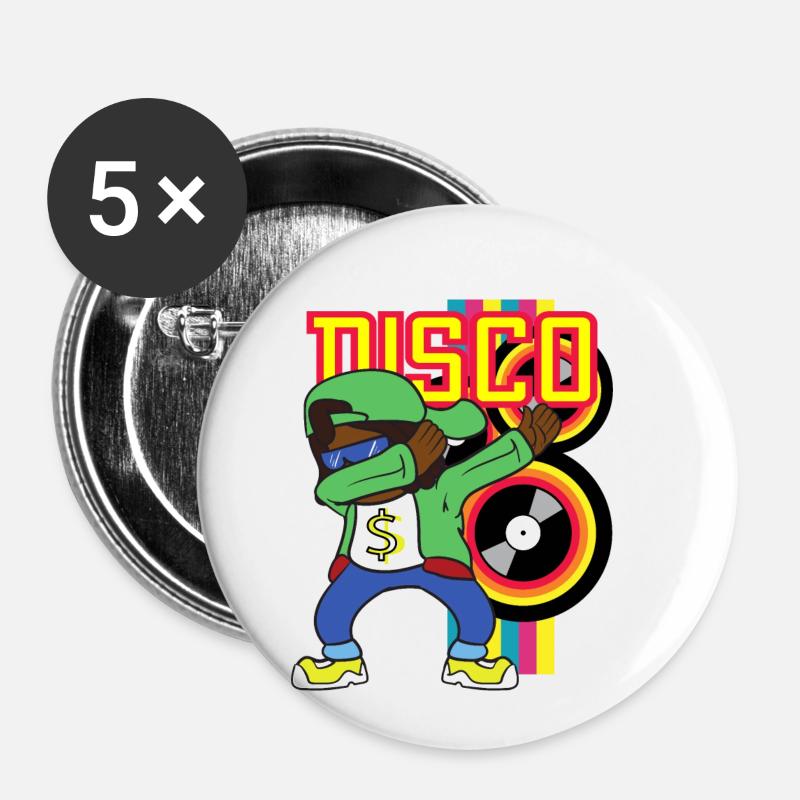 Dabbing Dab Rapper Hip Hop Hip Hop Disco Party - Buttons small 1''/25 mm (5-pack) - white