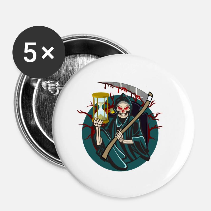 Halloween - Buttons small 1''/25 mm (5-pack) - white
