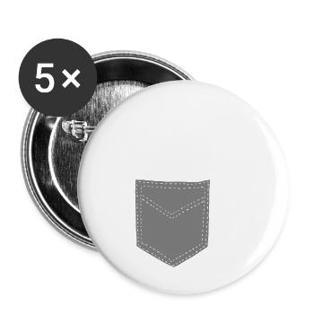 Horse Pocket Middle Finger Gift - Buttons small 1''/25 mm (5-pack) - white - Front