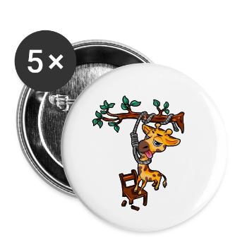 Giraffe Suizid Selbstmord Comic - Buttons klein 25 mm (5er Pack) - Weiß - Vorne