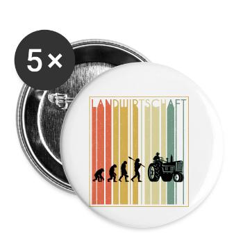 Traktor Shirt · Landwirtschaft · Evolution - Buttons klein 25 mm (5er Pack) - Weiß - Vorne