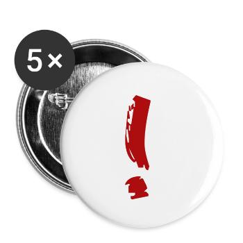 Exclamation point 6 - Buttons small 1''/25 mm (5-pack) - white - Front