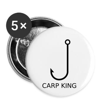 Carp King - Buttons klein 25 mm (5er Pack) - Weiß - Vorne