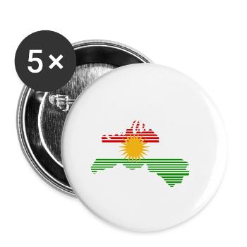Kurdistan - Buttons klein 25 mm (5er Pack) - Weiß - Vorne