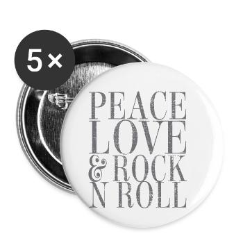 Rock And Roll - Buttons small 1''/25 mm (5-pack) - white - Front