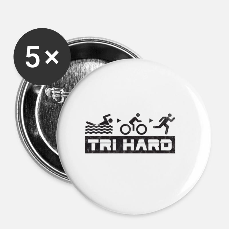 Triathlet v3 - Buttons klein 25 mm (5er Pack) - Weiß