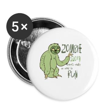 zombie sloth - Buttons small 1''/25 mm (5-pack) - white - Front