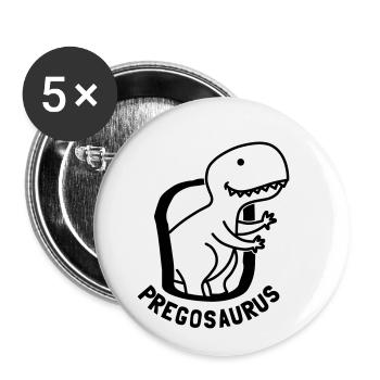 Pregosaurus Dino - Buttons klein 25 mm (5er Pack) - Weiß - Vorne
