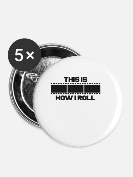 Fotografie - Buttons klein 25 mm (5er Pack) - Weiß