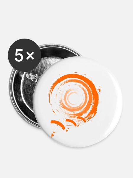 Paraglider - Buttons small 1''/25 mm (5-pack) - white