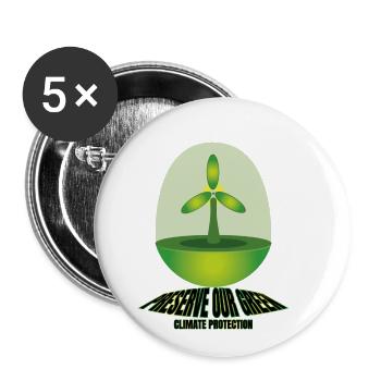 Préserver notre vert - Protection du climat - Lot de 5 petits badges (25 mm) - blanc - Devant