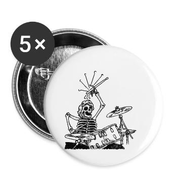 batterie - Lot de 5 petits badges (25 mm) - blanc - Devant