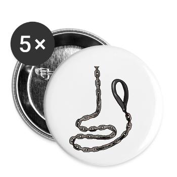 Halskette Halsband devot O-Ring Leine Sklave Sub - Buttons klein 25 mm (5er Pack) - Weiß - Vorne