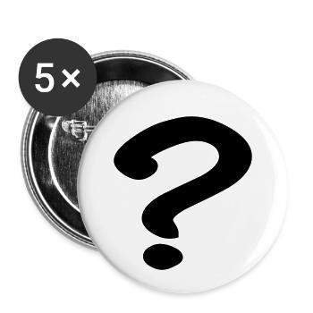 Question mark - Buttons small 1''/25 mm (5-pack) - white - Front