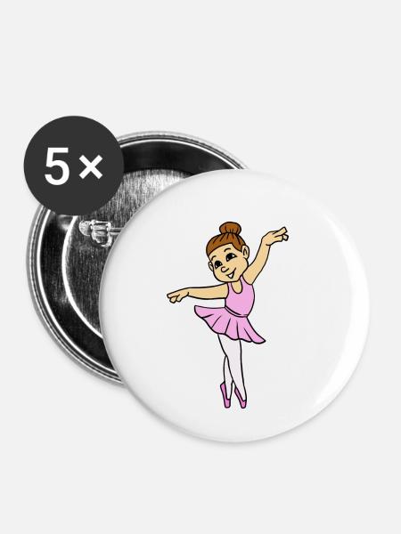 Ballett-Modell - Buttons klein 25 mm (5er Pack) - Weiß