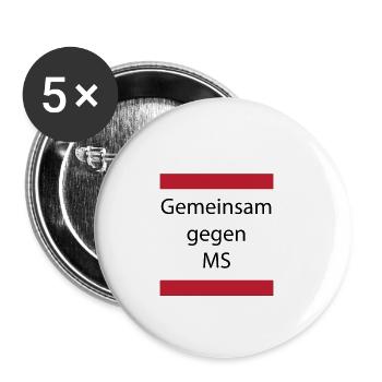 Gemeinsam gegen MS - Buttons klein 25 mm (5er Pack) - Weiß - Vorne