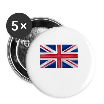 Great Britain Flag Union Jack - Buttons small 1''/25 mm (5-pack) - white - Front