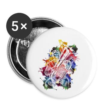 Tuba player teacher - Buttons small 1''/25 mm (5-pack) - white - Front