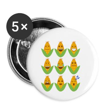 Corn Emojis - Buttons small 1''/25 mm (5-pack) - white - Front