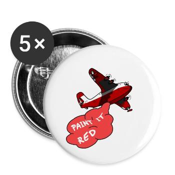 Löschflugzeug - Feuerwehr Flugzeug liebt Wasser - Buttons klein 25 mm (5er Pack) - Weiß - Vorne