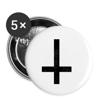 Petruskreuz Kruzefix Satan Teufel Reversed - Buttons small 1''/25 mm (5-pack) - white - Front