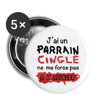 Godfather Shirt • Quote Funny • Crazy Gifts - Buttons small 1''/25 mm (5-pack) - white - Front