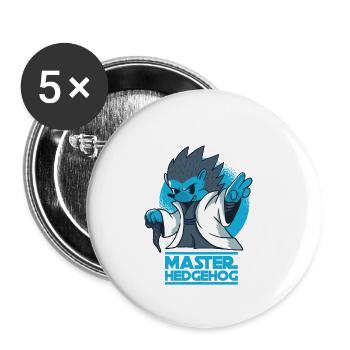 Maître hérisson / maître jozhik / maître hérisson - Lot de 5 petits badges (25 mm) - blanc - Devant