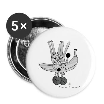 Surfer aus Gemüse und Obst - Buttons klein 25 mm (5er Pack) - Weiß - Vorne