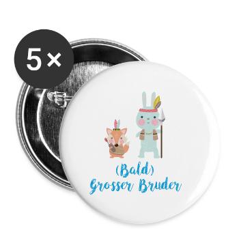 Bientôt le Big Big Brother T-Shirt Indian Bunny - Lot de 5 petits badges (25 mm) - blanc - Devant