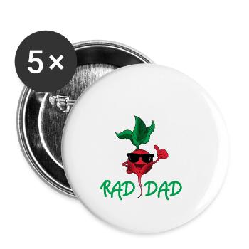 Radieschen Gemüse Papa Vater Vatertag Lustig Witz - Buttons klein 25 mm (5er Pack) - Weiß - Vorne