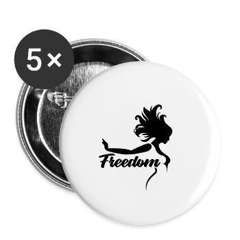 Liberté Paix Liberté Paix - Lot de 5 petits badges (25 mm) - blanc - Devant