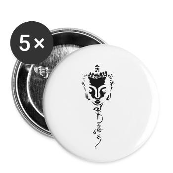 bouddhisme - Lot de 5 petits badges (25 mm) - blanc - Devant