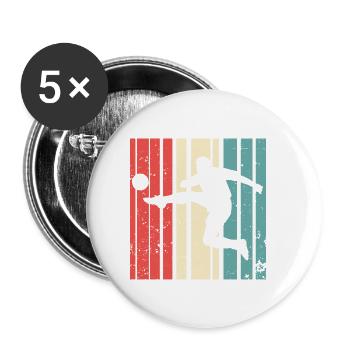 football - Lot de 5 petits badges (25 mm) - blanc - Devant