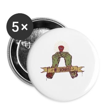 MEIN EUCHARIST - Buttons klein 25 mm (5er Pack) - Weiß - Vorne